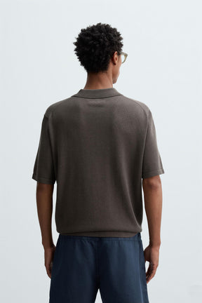 COTTON BLEND KNIT POLO SHIRT - Image 3