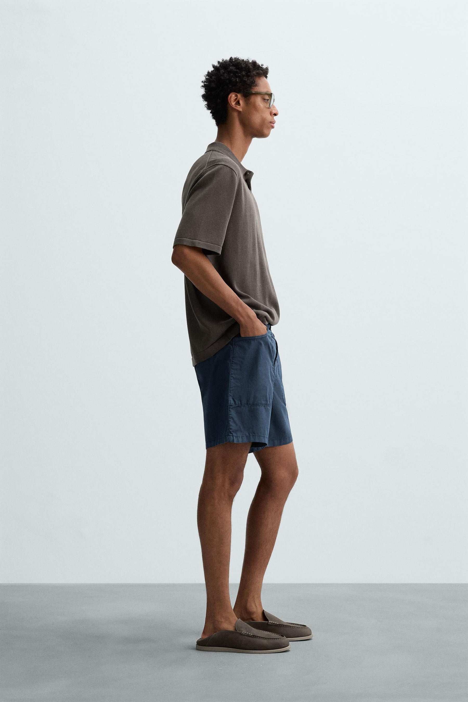 COTTON BLEND KNIT POLO SHIRT - Image 4