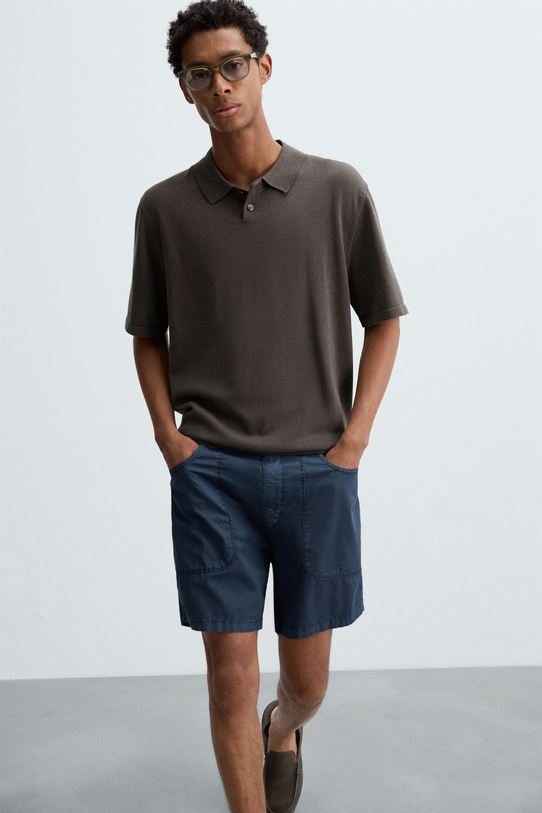 COTTON BLEND KNIT POLO SHIRT - Image 6