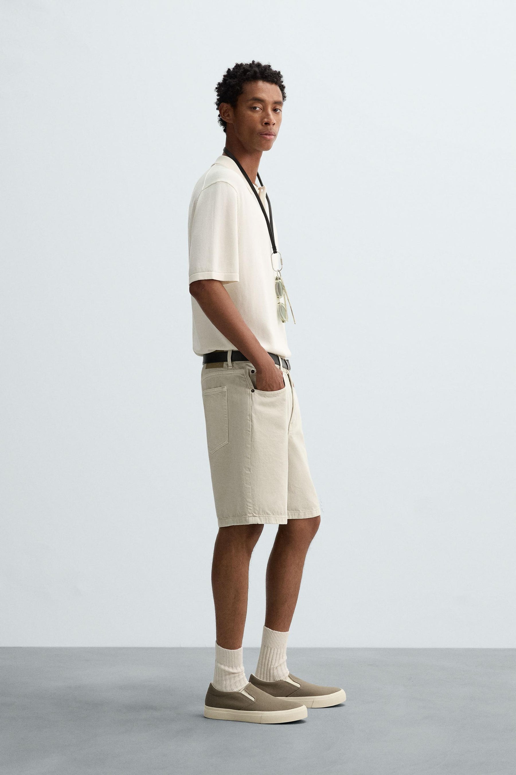 COTTON BLEND KNIT POLO SHIRT - Image 3