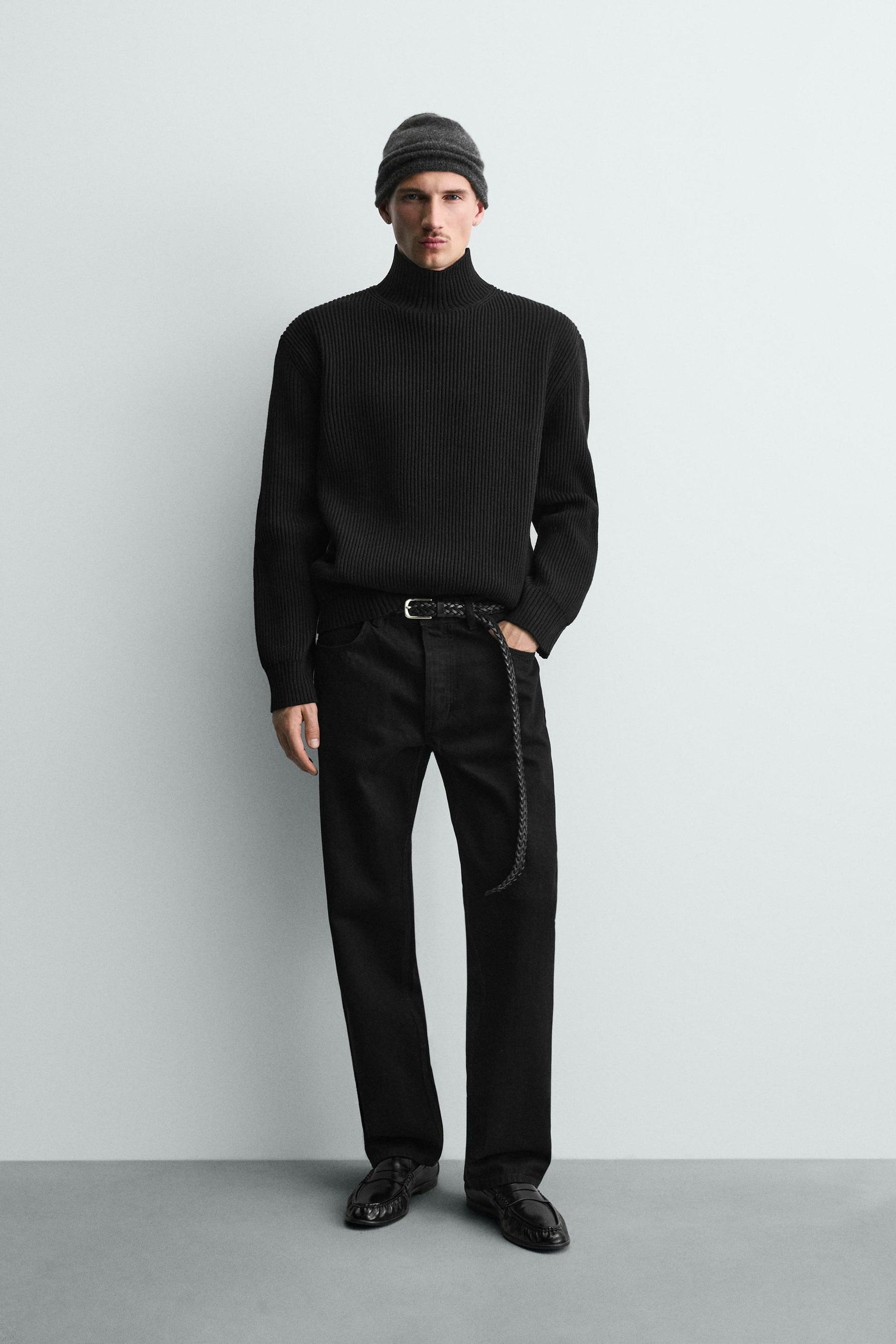 TEXTURED HIGH NECK JUMPER - Image 1