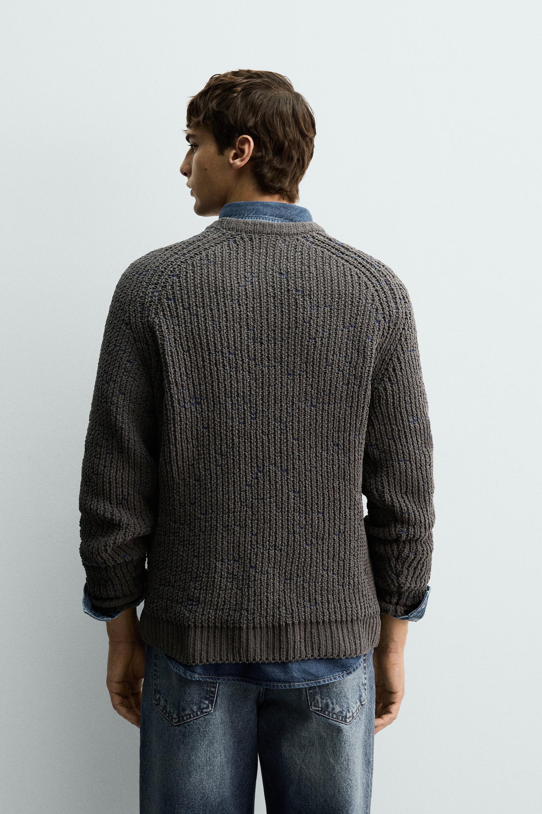 Contrasting Chenille Pullover