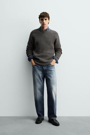 Contrasting Chenille Pullover