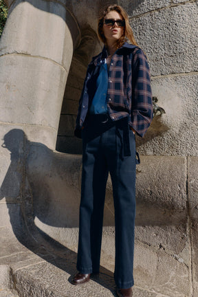 Karierte Daunenjacke