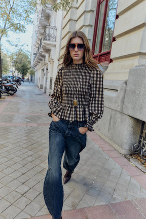 Gerüschtes Baumwollhemd