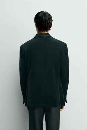REGULAR FIT VELVET BLAZER - Image 3