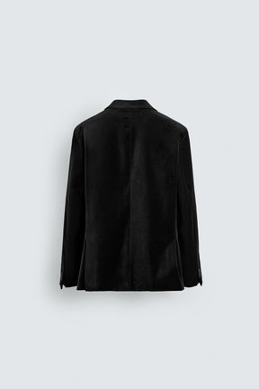 REGULAR FIT VELVET BLAZER - Image 7