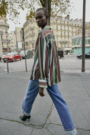 Gestreifte Satinbluse