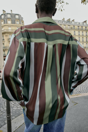 Gestreifte Satinbluse