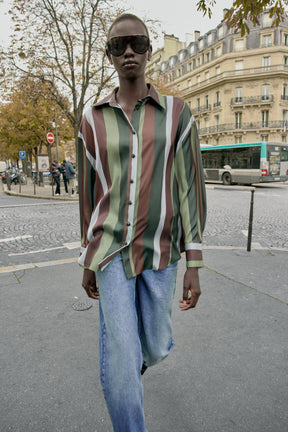 Gestreifte Satinbluse