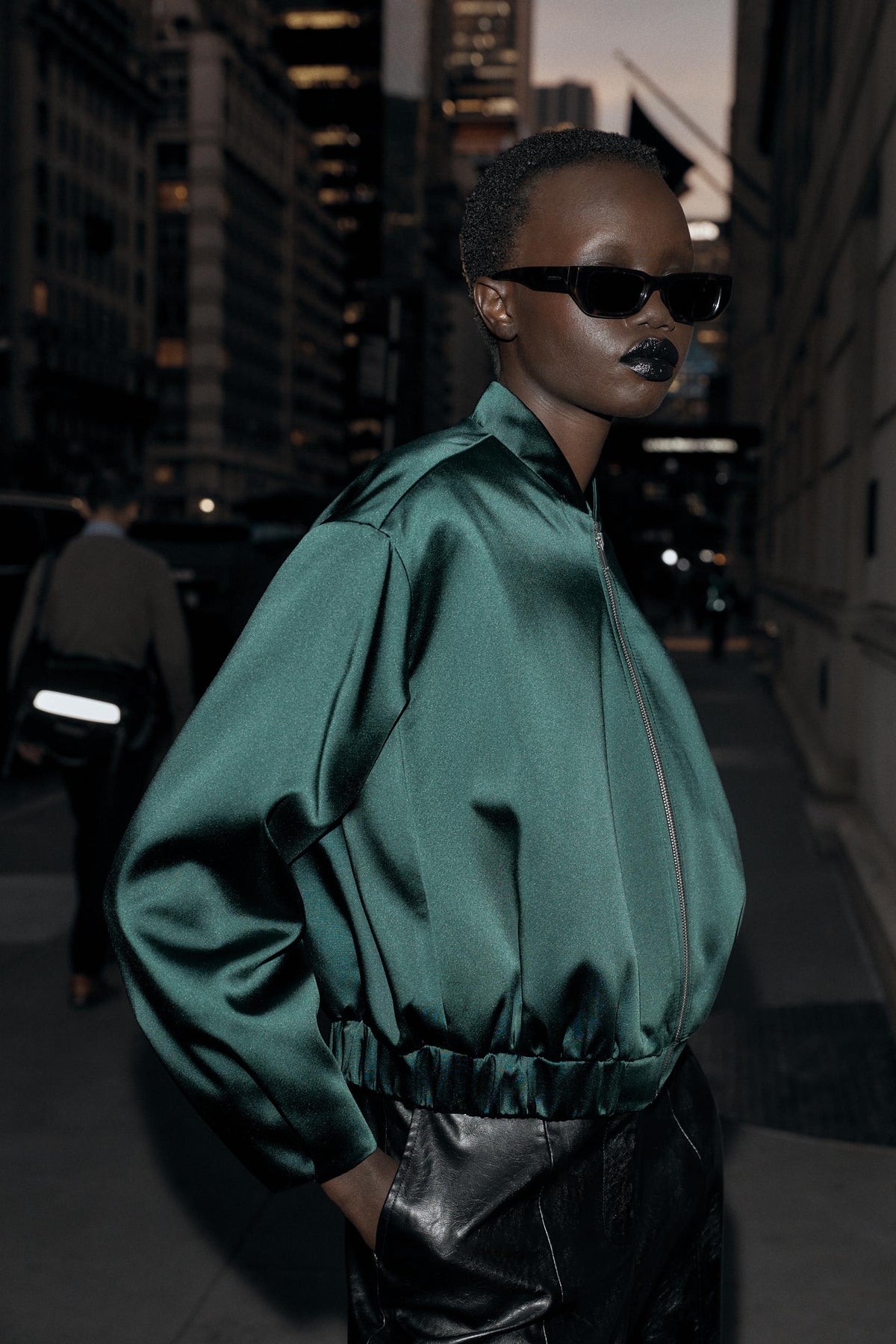 Bomberjacke aus Satin