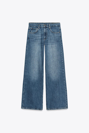 Weitbeinige Low-Rise-Jeans