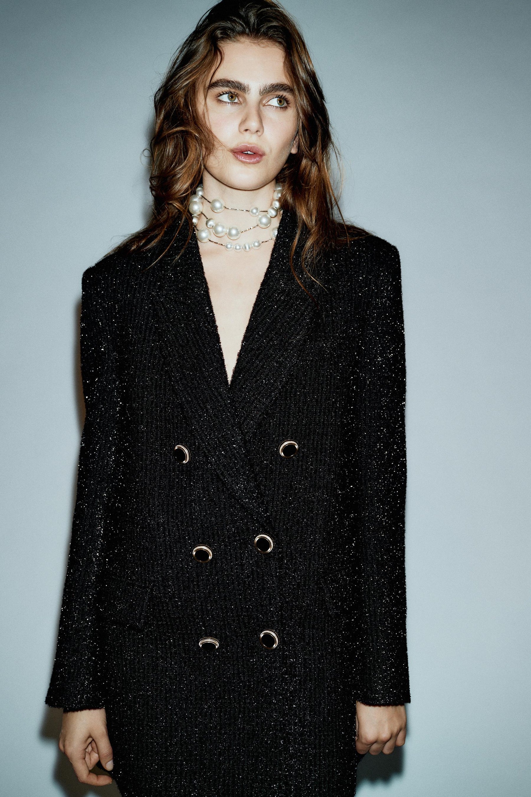 Blazer mit Metallic-Faden