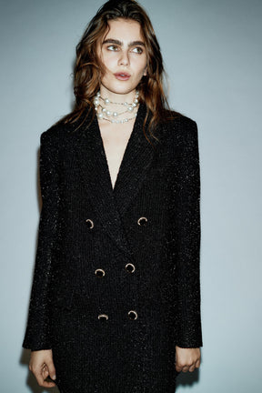 Blazer mit Metallic-Faden