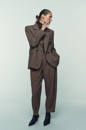 Karottenhose mit Reißverschluss