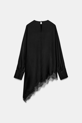 Asymmetrische Spitzenbluse