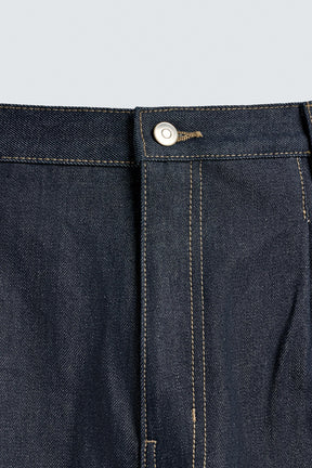 PLEATED RELAXED FIT DENIM BERMUDA SHORTS - Image 8