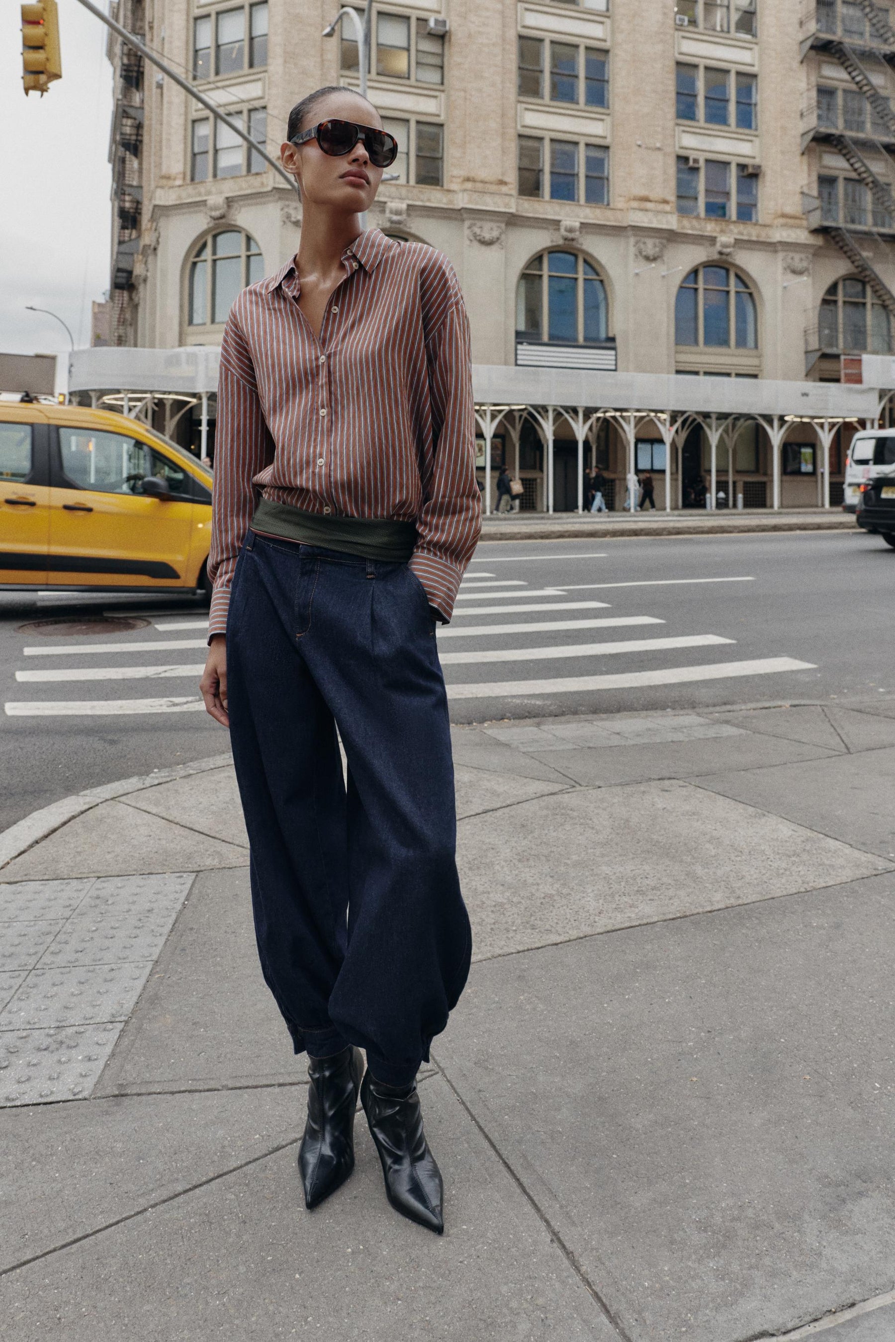 ÜBERGRÖSSTES GESTREIFTES POPELINE-HEMD