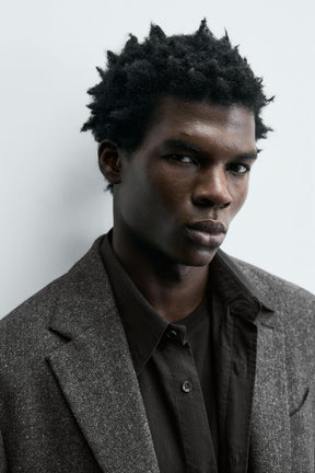 LIMITED EDITION TEXTURED WOOL BLEND SUIT BLAZER - Image 5