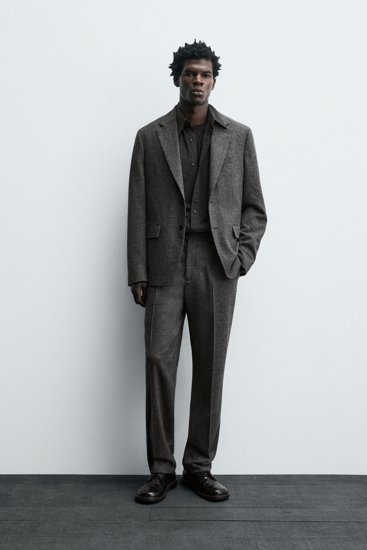 LIMITED EDITION TEXTURED WOOL BLEND SUIT BLAZER - Image 1