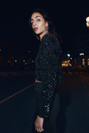 SEQUIN VOLUME SLEEVE JACKET - Image 4
