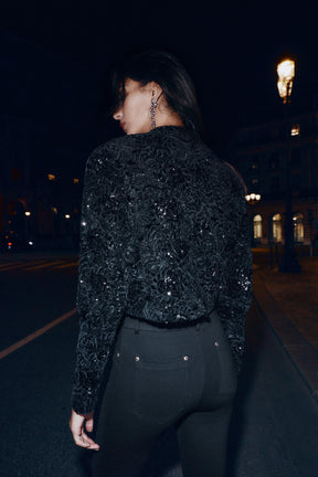SEQUIN VOLUME SLEEVE JACKET - Image 5