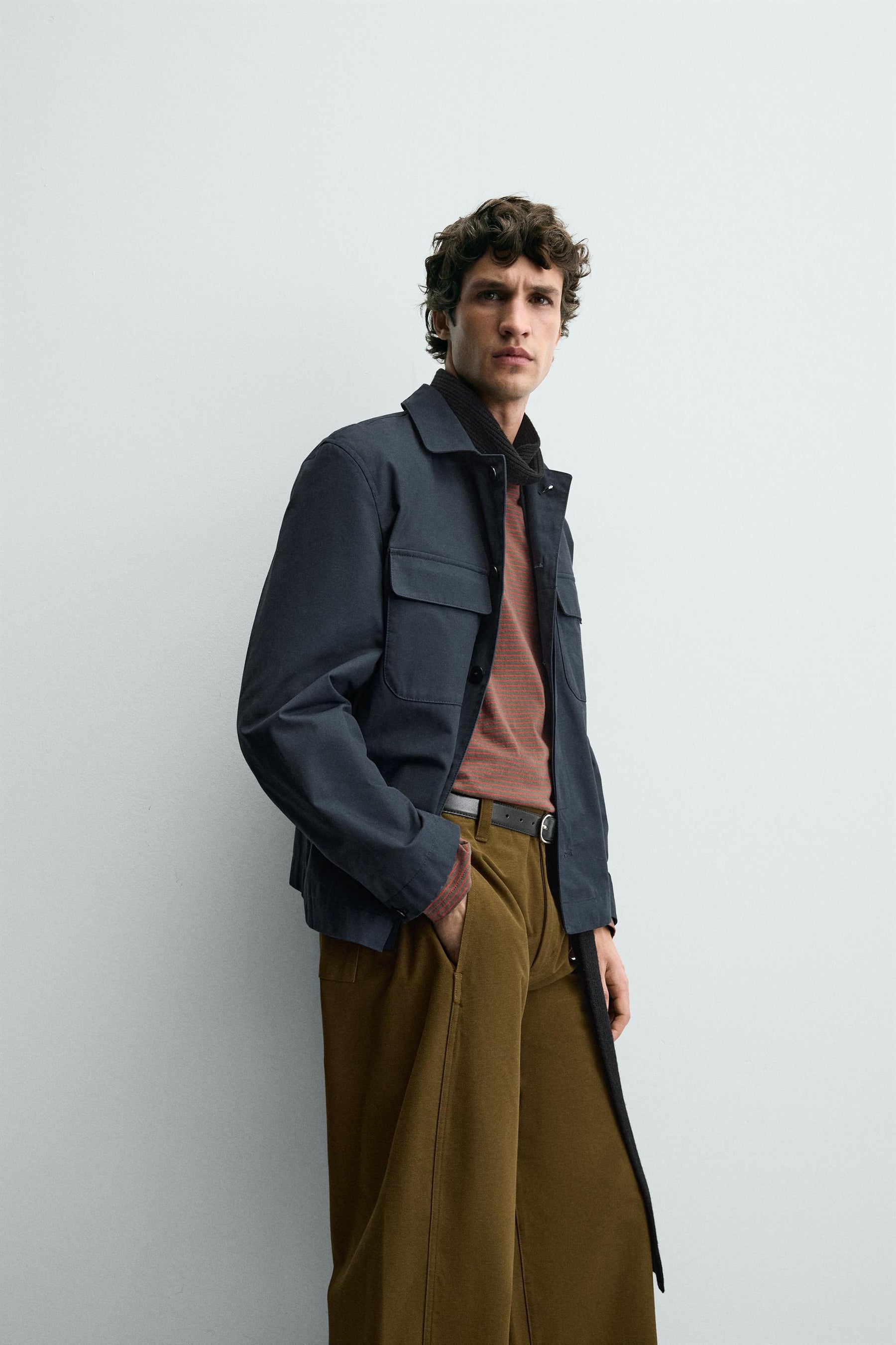 TEXTURED TWILL OVERSHIRT WITH POCKETS - Image 7