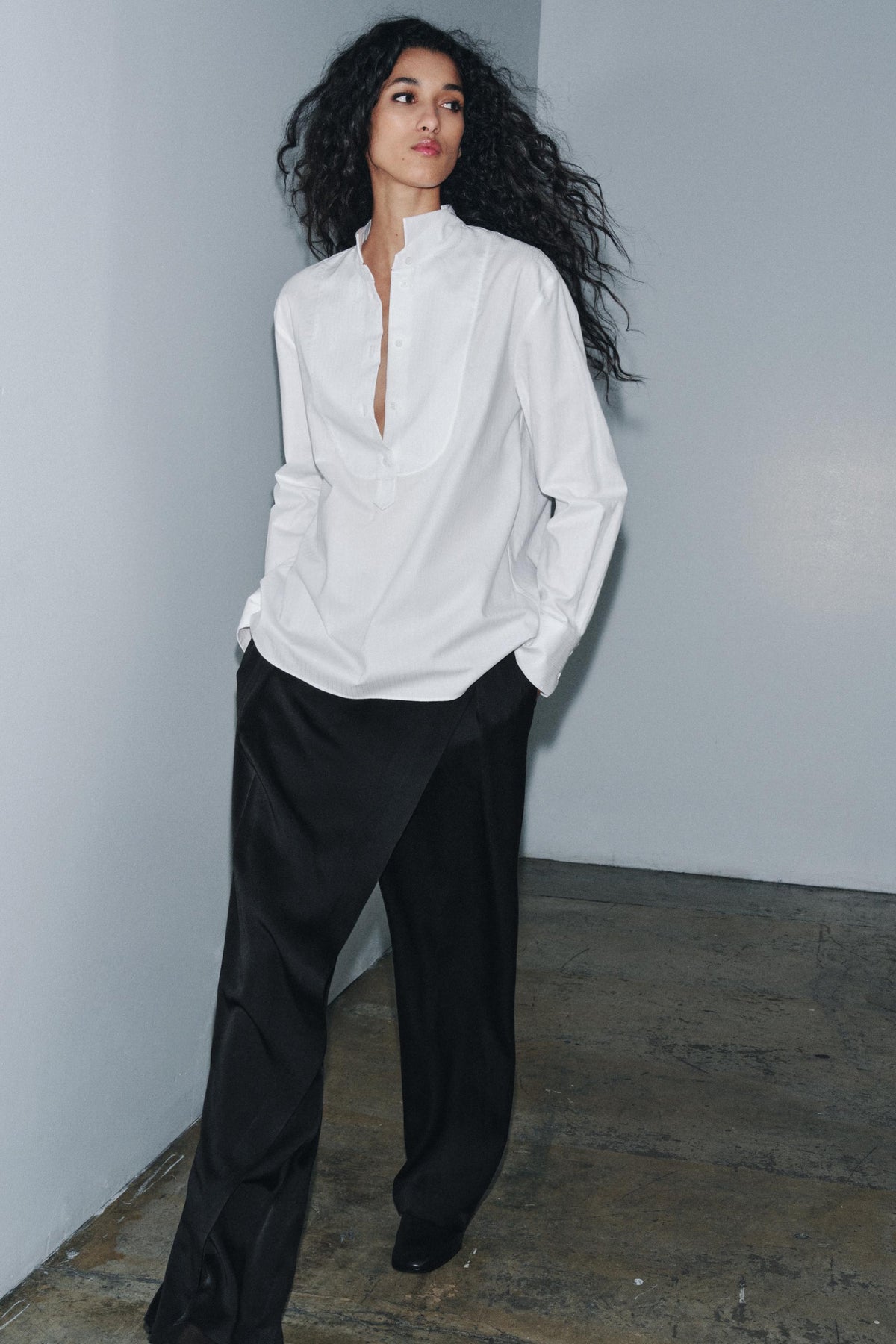 Popelinehemd mit Latz