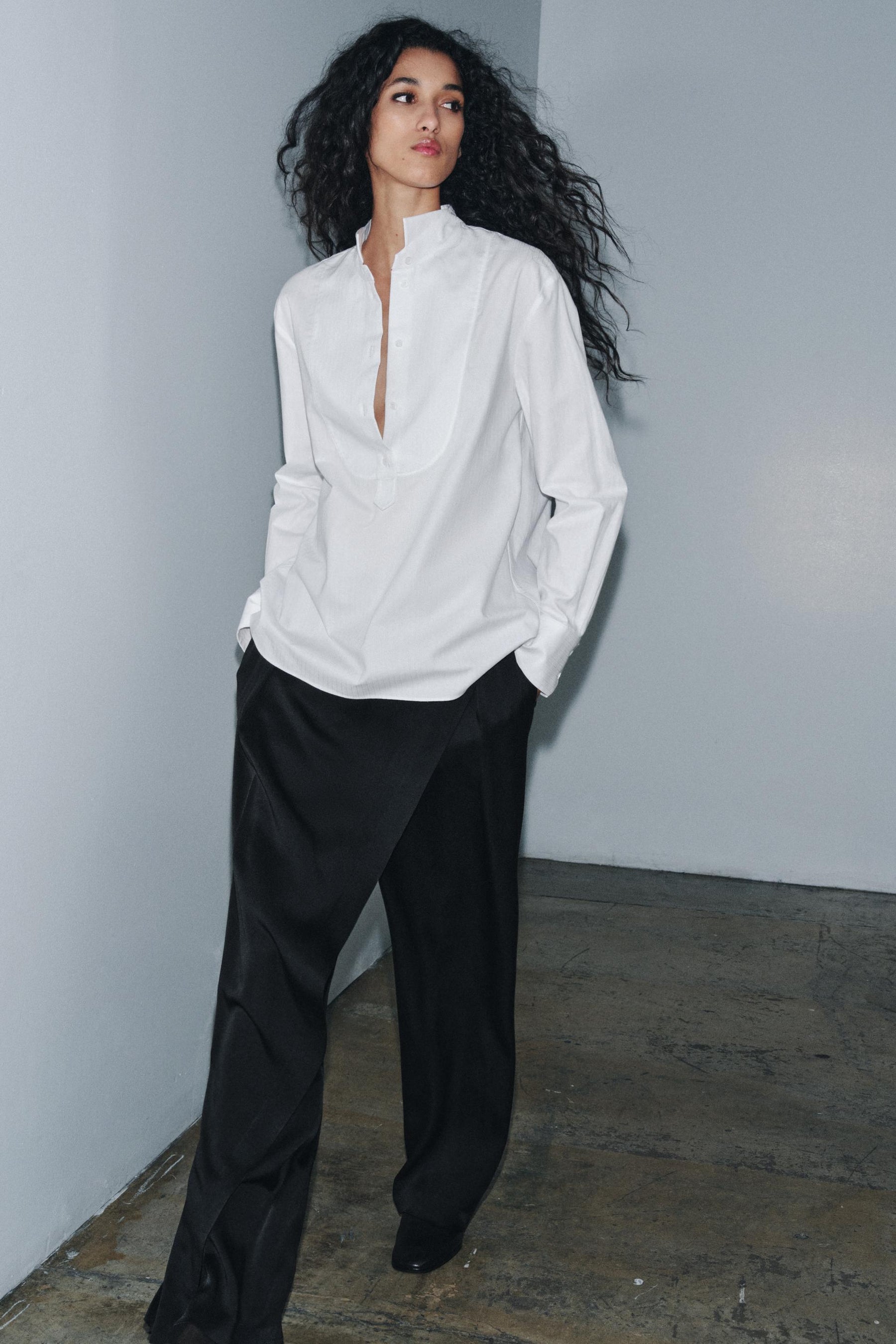 Popelinehemd mit Latz