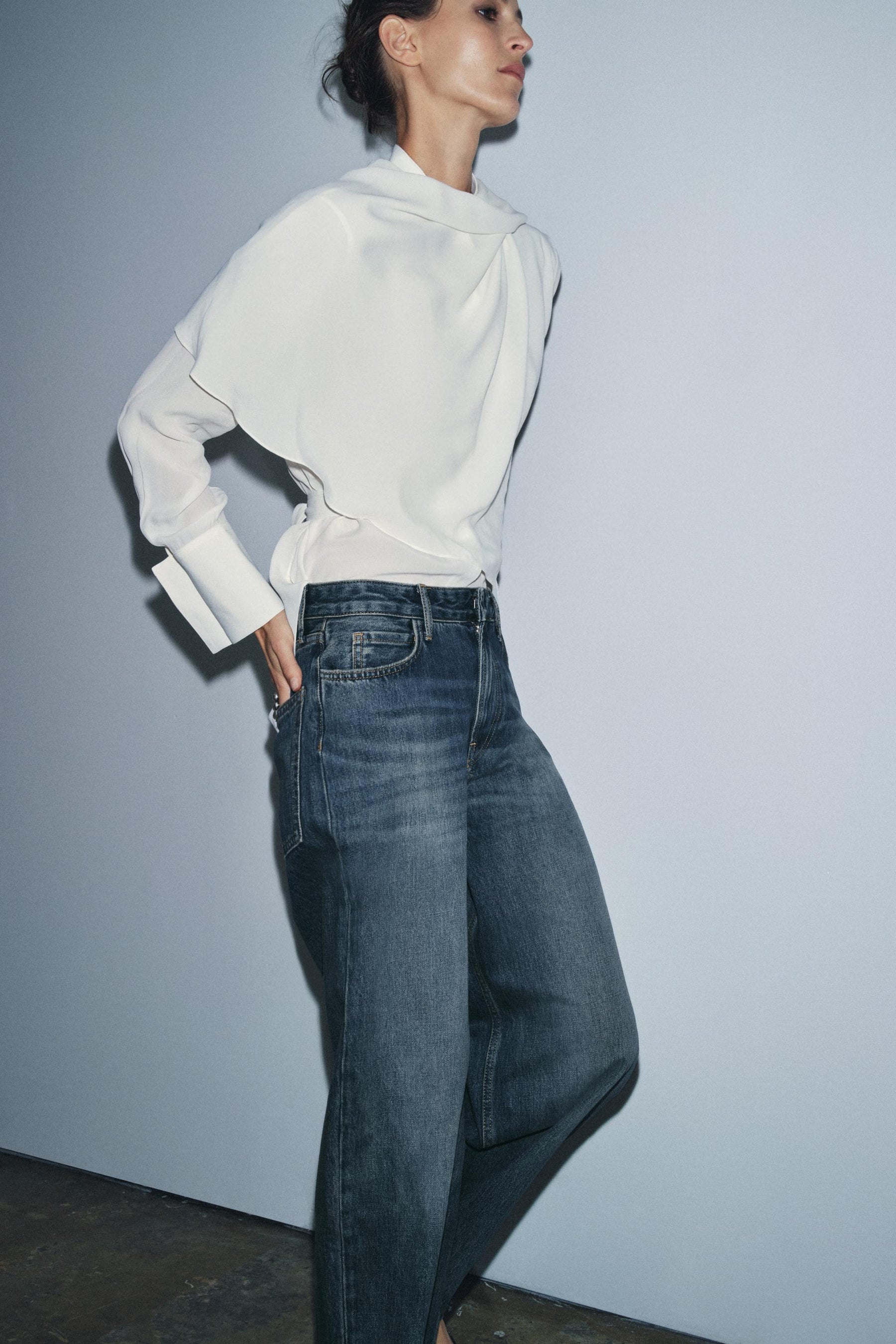 Baggy Jeans mit mittelhohem Bund