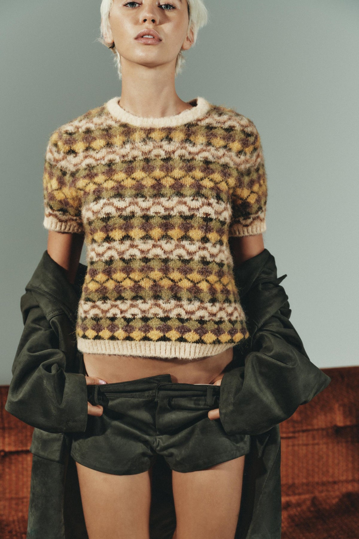BRUSHED-EFFECT JACQUARD KNIT JUMPER - Image 2