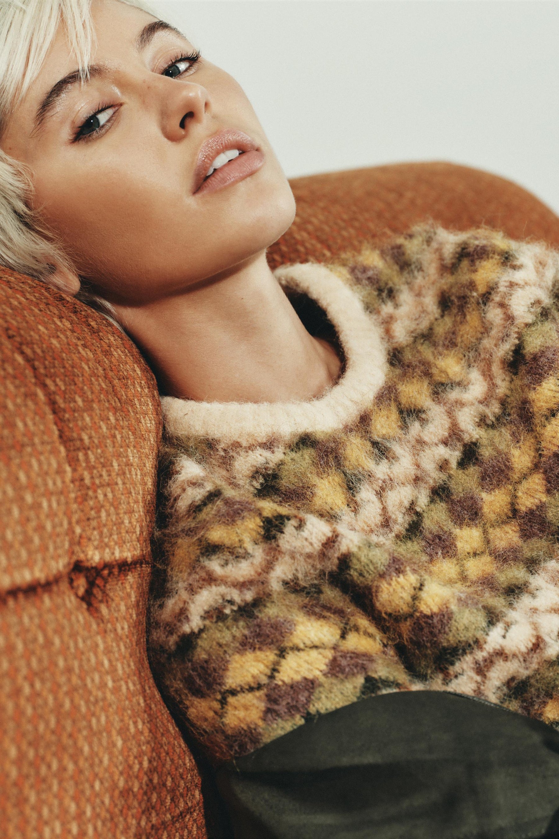 BRUSHED-EFFECT JACQUARD KNIT JUMPER - Image 3