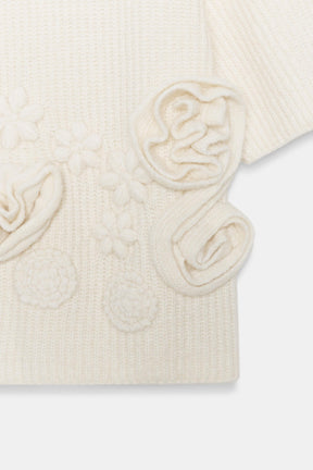 STRUKTURIERTER BLUMENPULLOVER