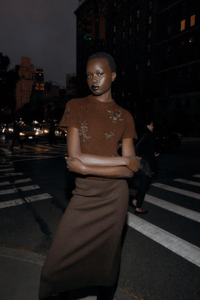 SHORT SLEEVE BEADED JUMPER - Image 1