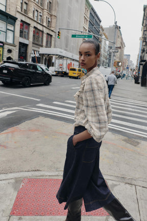 Rüschenhemd mit Karomuster