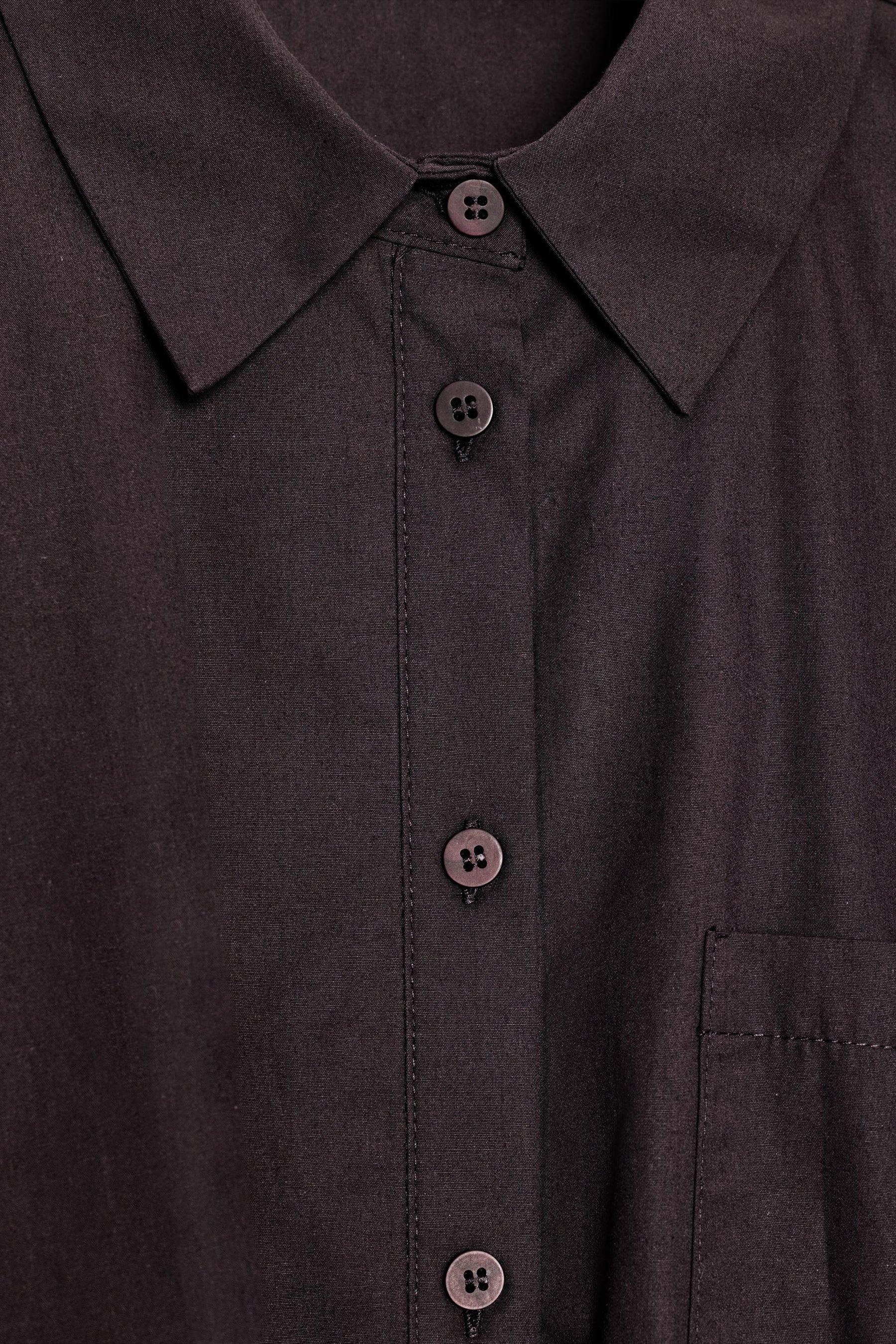 Kurzes Popeline-Ballonhemd