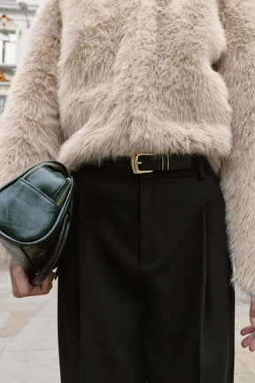 Hahnentritt-Hose mit Gürtel