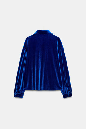 Samthemd mit Bindeband vorne