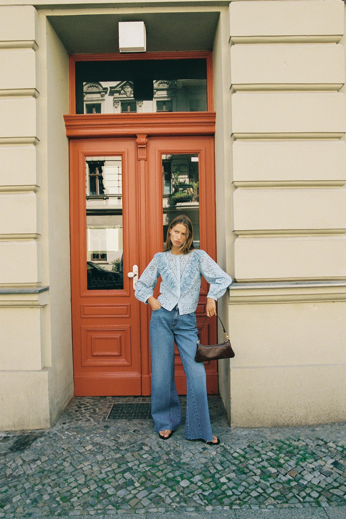 Weit geschnittene High-Waist-Jeans