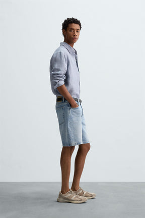 REGULAR FIT DENIM BERMUDA SHORTS - Image 4