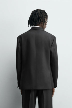 WOOL BLEND TEXTURED SUIT BLAZER - Image 3