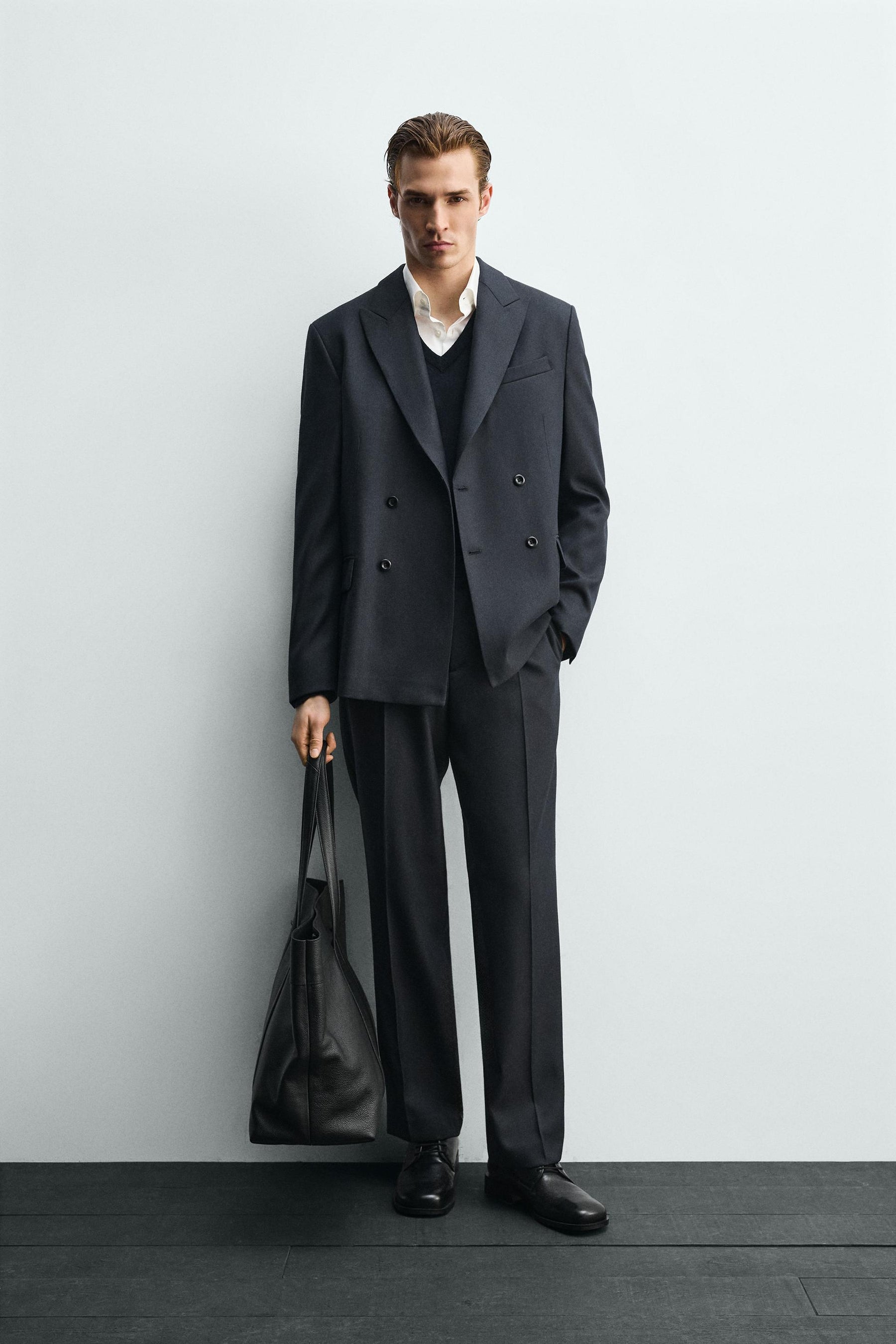 TEXTURED SUIT TROUSERS - Image 1