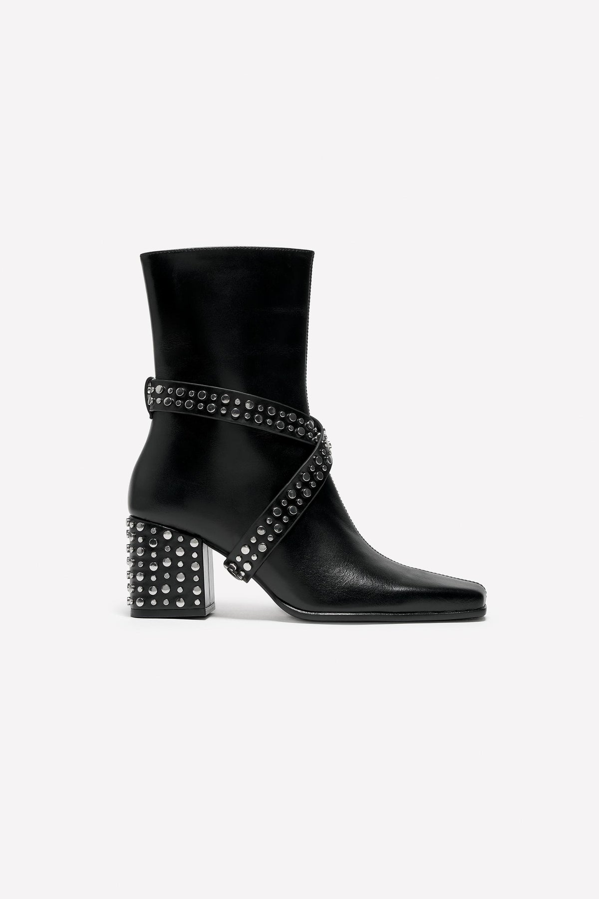Leder-Ankle-Boots mit Absatz