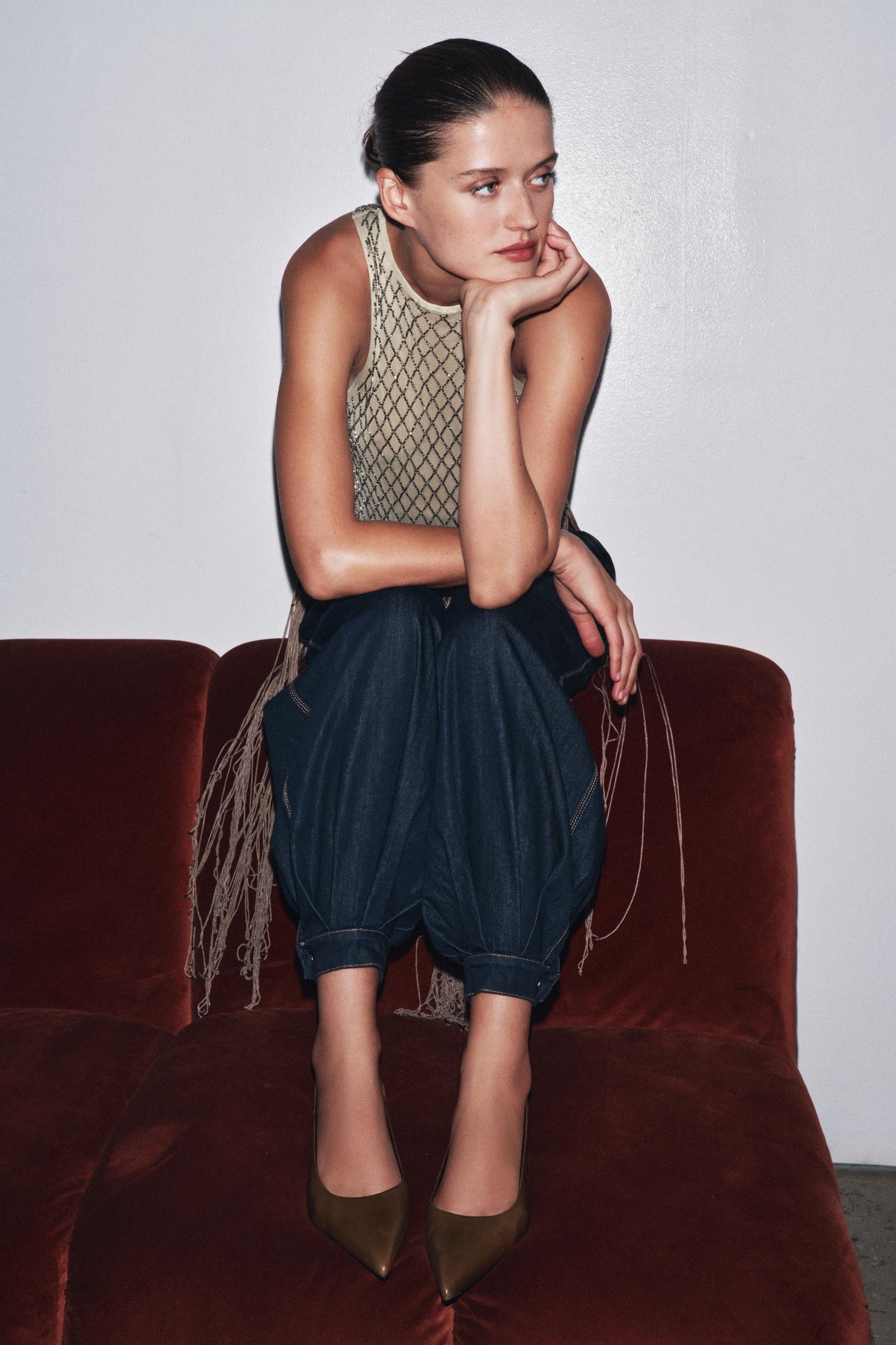 Lederschuhe mit Kitten-Heel