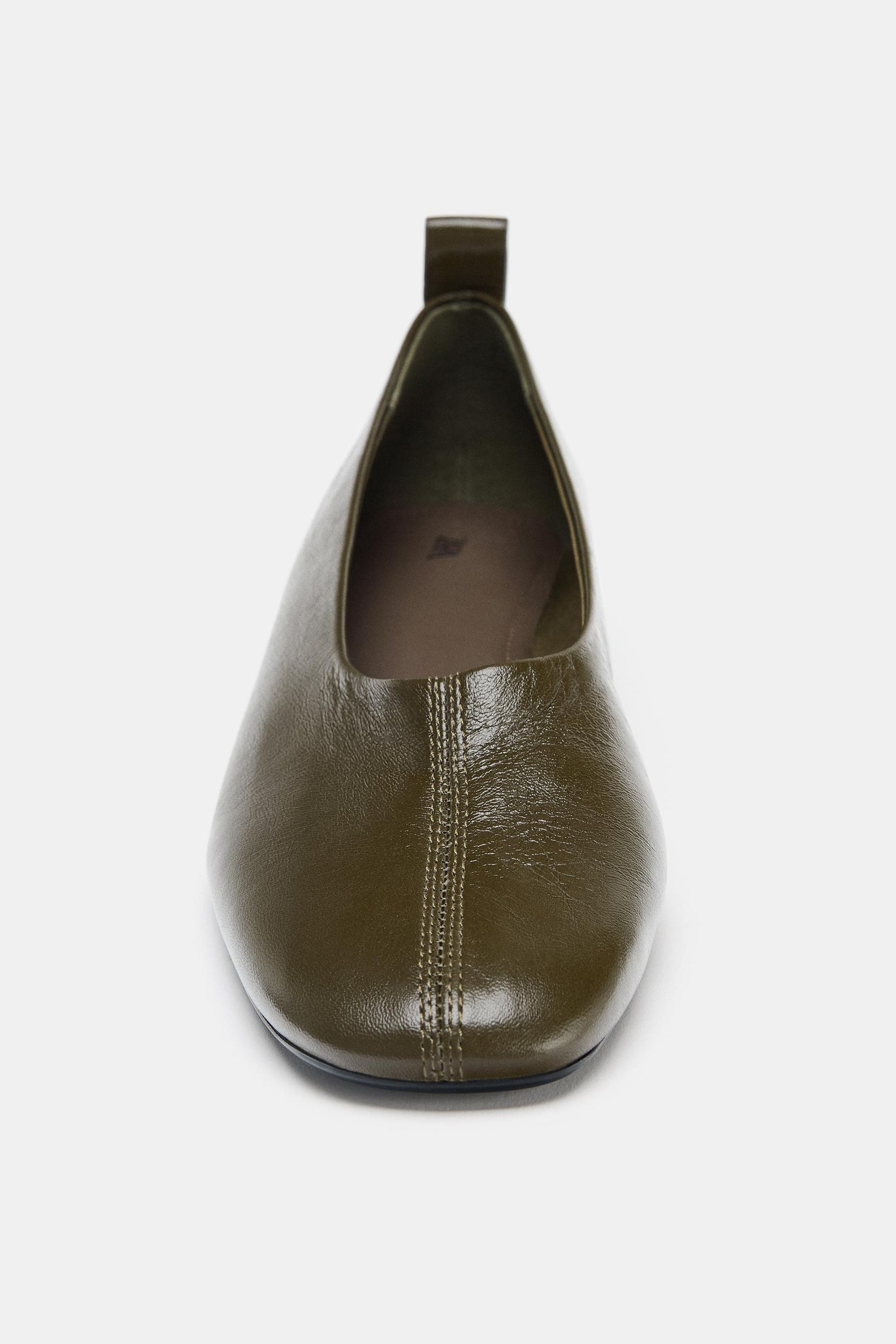 Lederballerinas mit niedrigem Absatz