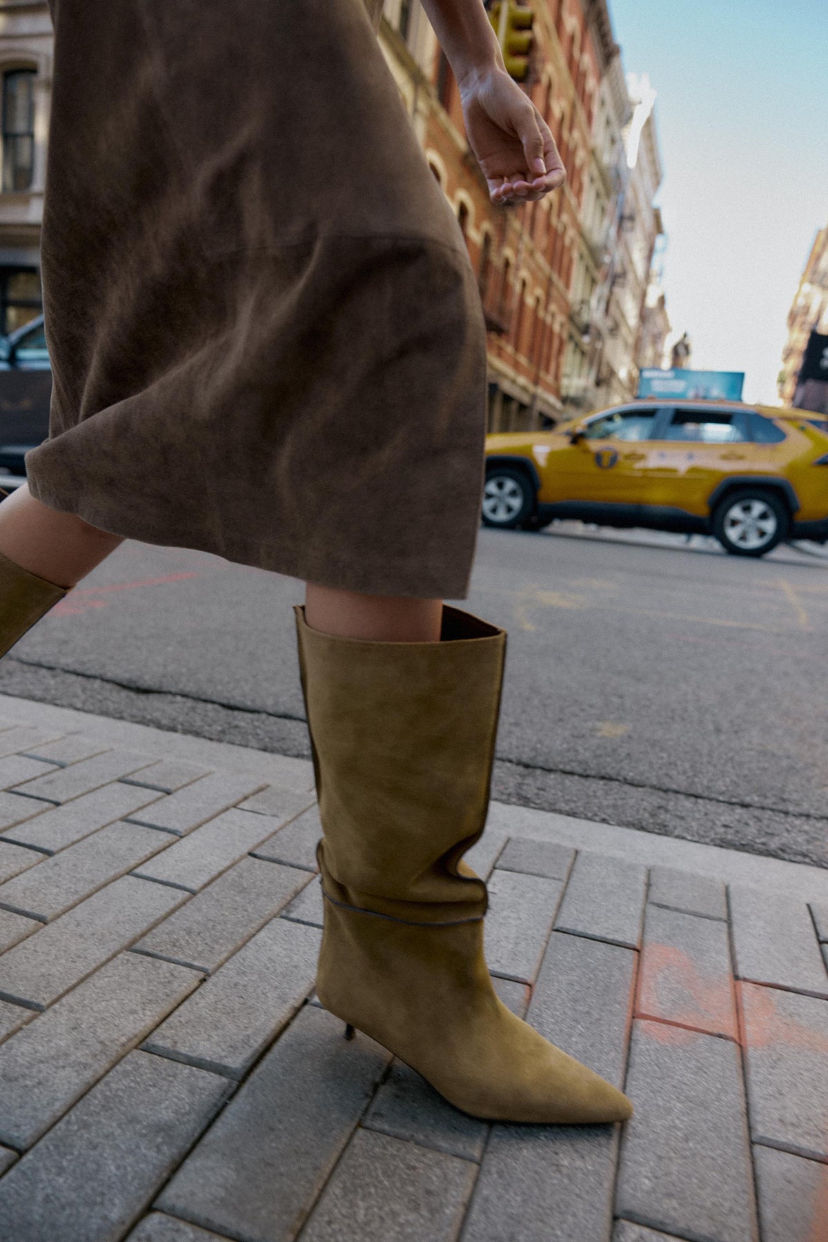 Wildleder-Spaltstiefel