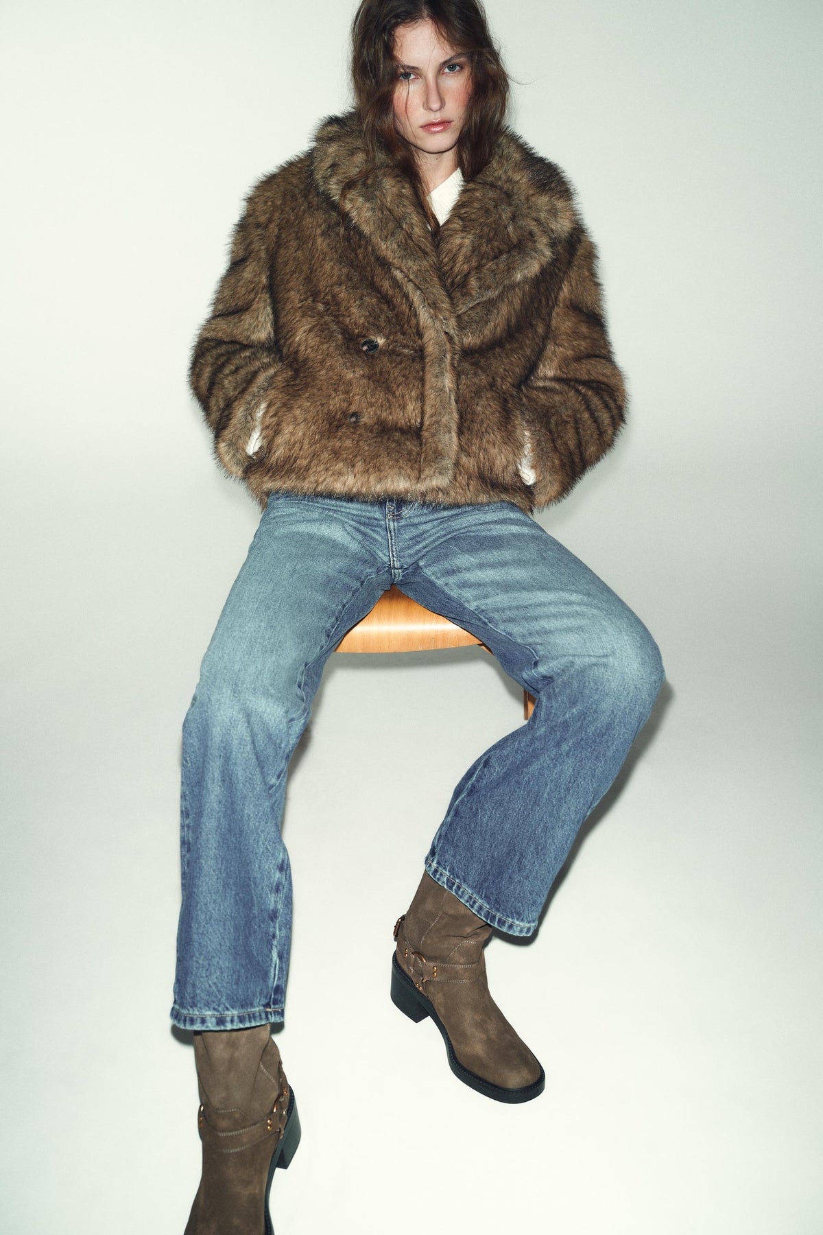 Stiefeletten mit Biker-Absatz