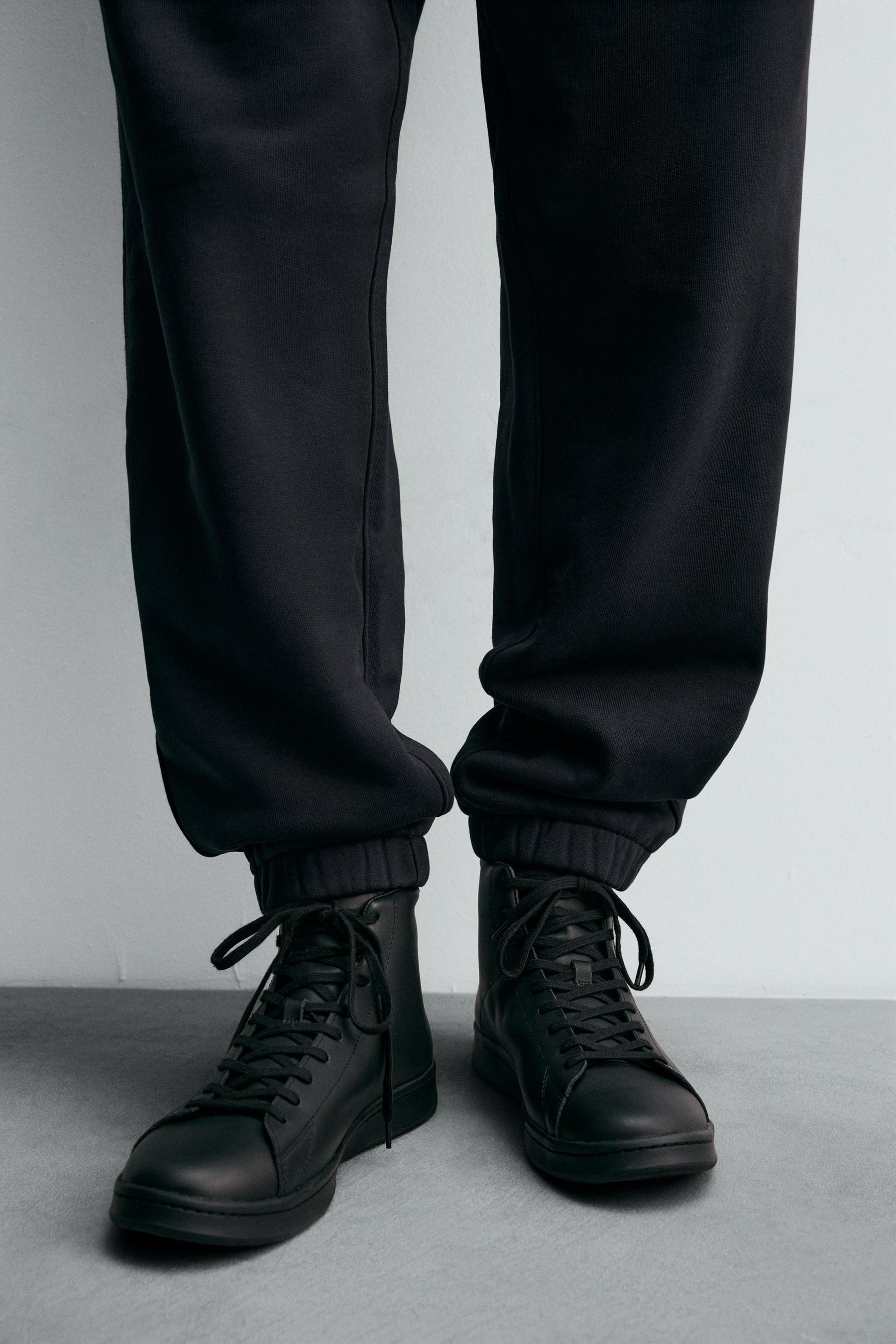 Leder-High-Top-Sneaker