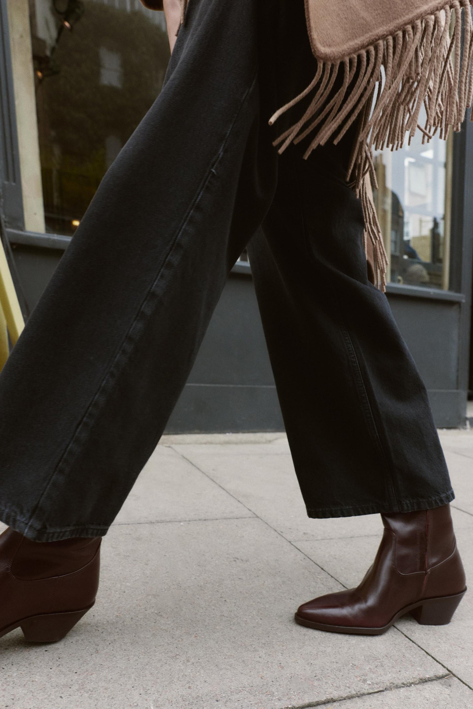 Leder-Cowboystiefeletten