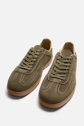 LEATHER TRAINERS WITH CONTRAST SOLE - Image 5